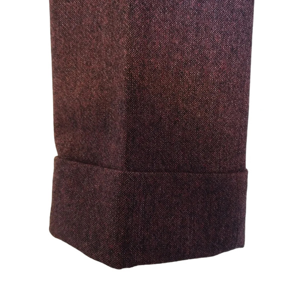 Express Design Studio Editor Cropped Plum Tweed Slacks - Picture 4 of 6